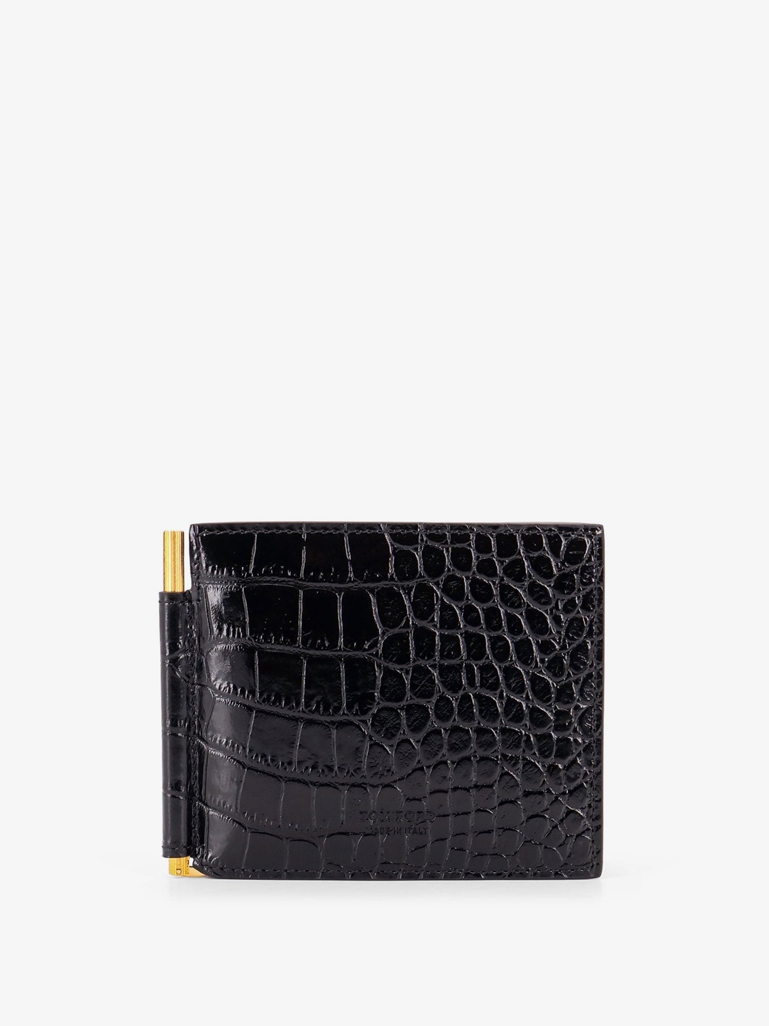 Crocodile-print leather wallet