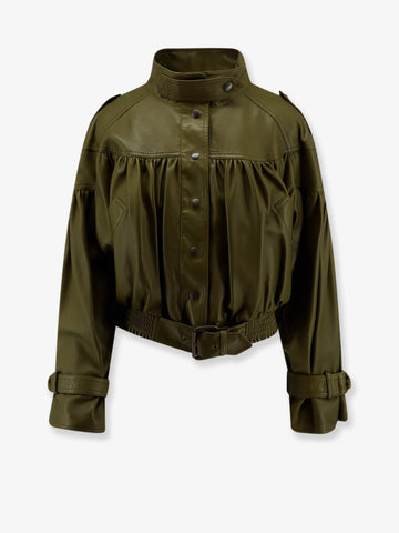 CHLOE' - Crop fit leather jacket crop-fit-leather-jacket_7da50812-f391-4e08-896f-d5f756c2ca0d