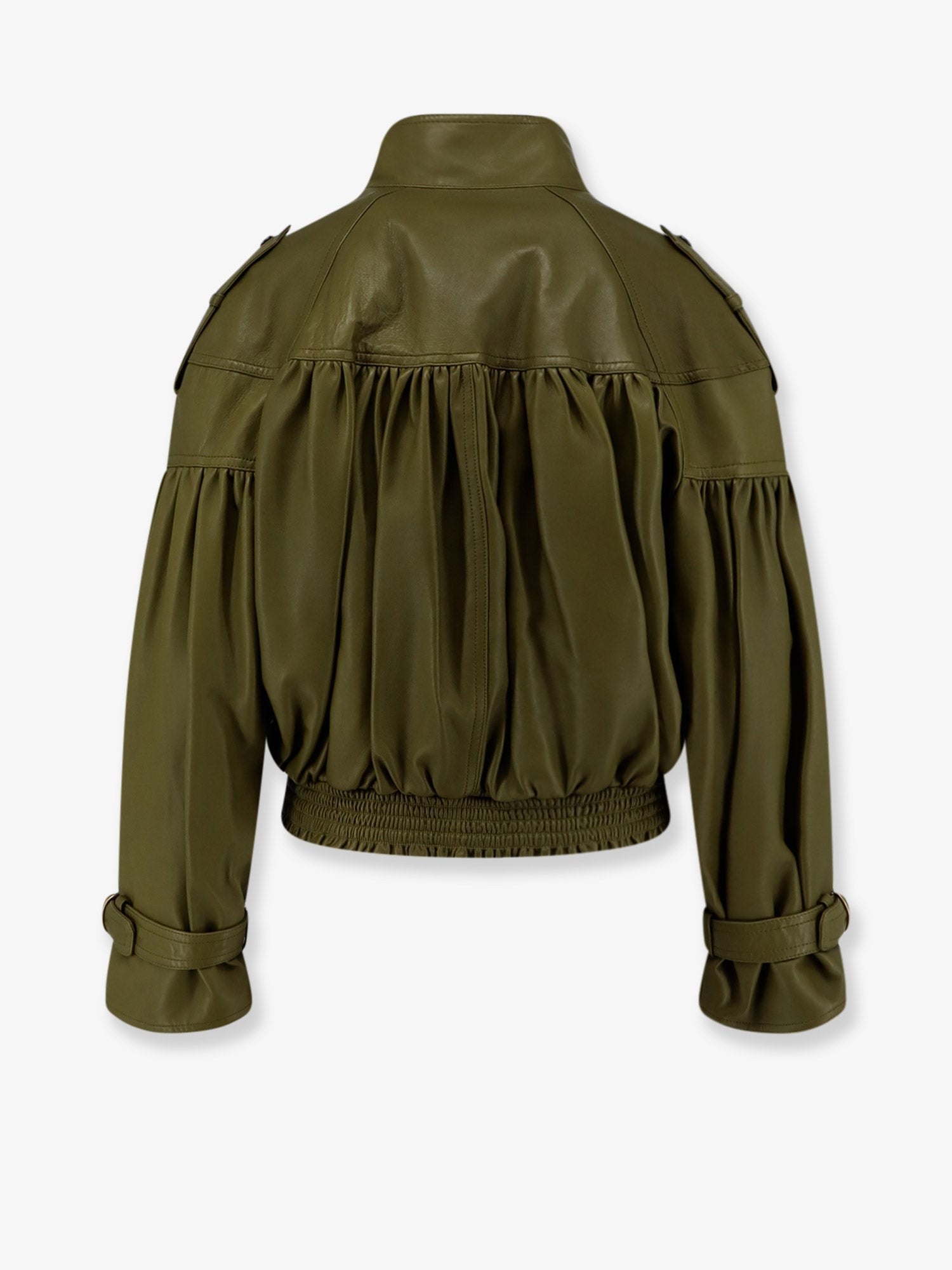 CHLOE' - Crop fit leather jacket crop-fit-leather-jacket_c8db887d-ea7c-4b92-b619-f4d81d1e10a3