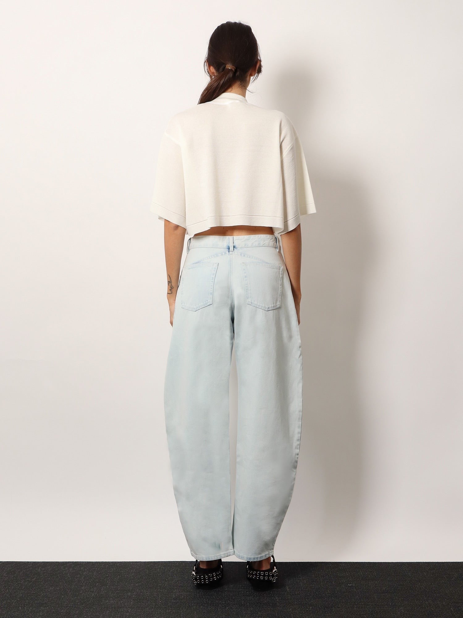 ALAIA - Cropped cotton blend top