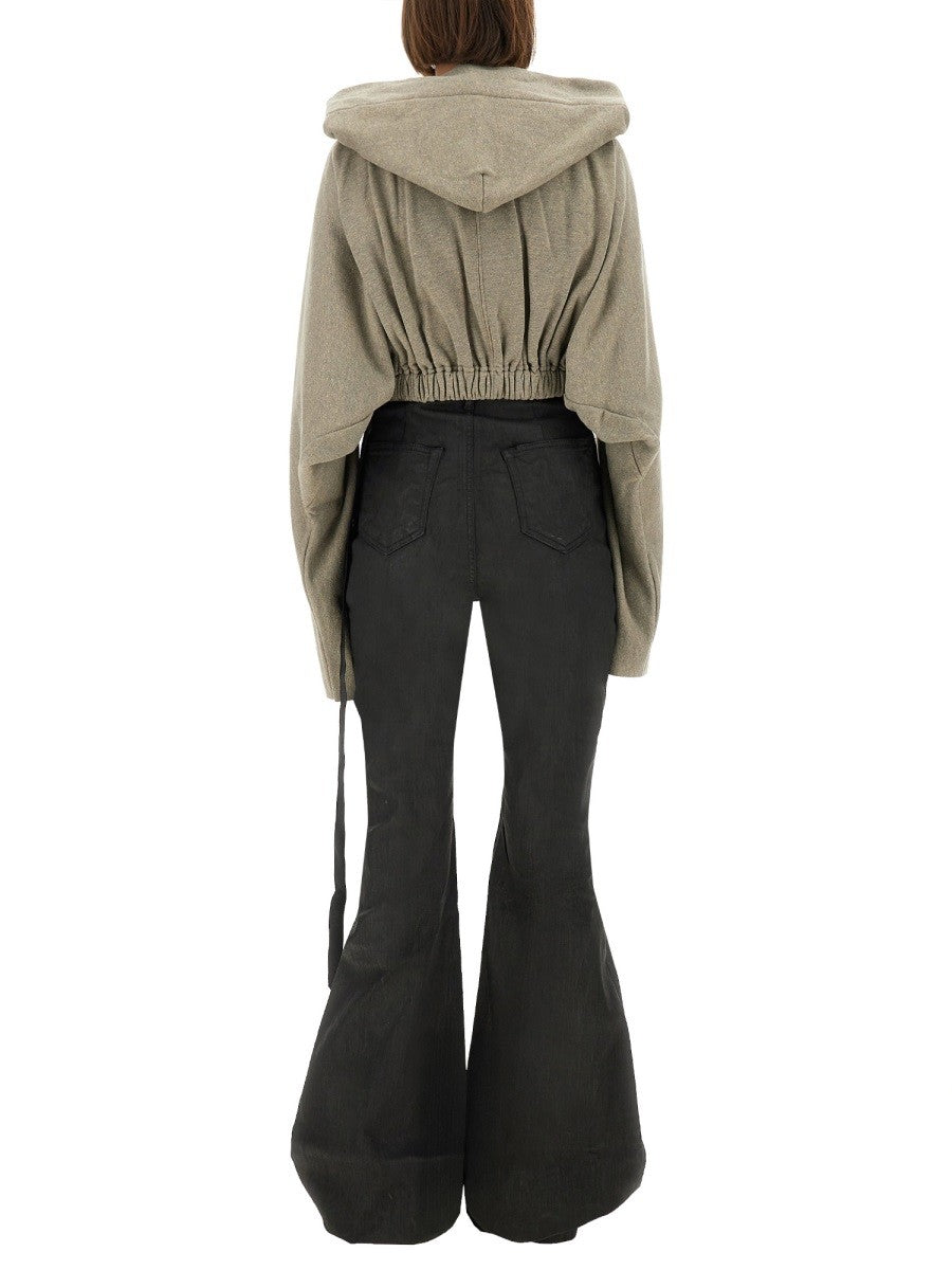 CROPPED HOODED TUNIC SWEATSHIRT