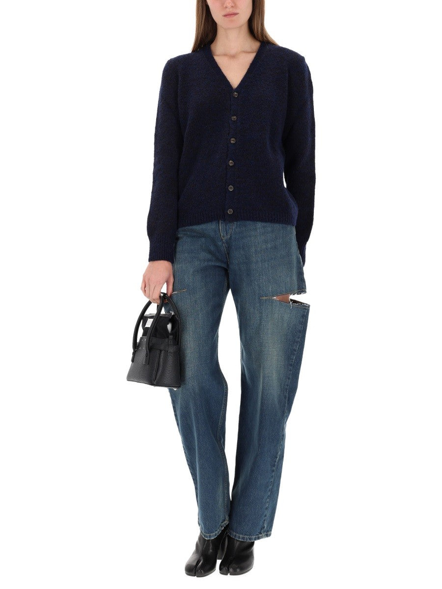 CROPPED JEANS WITH FRAYED HEM