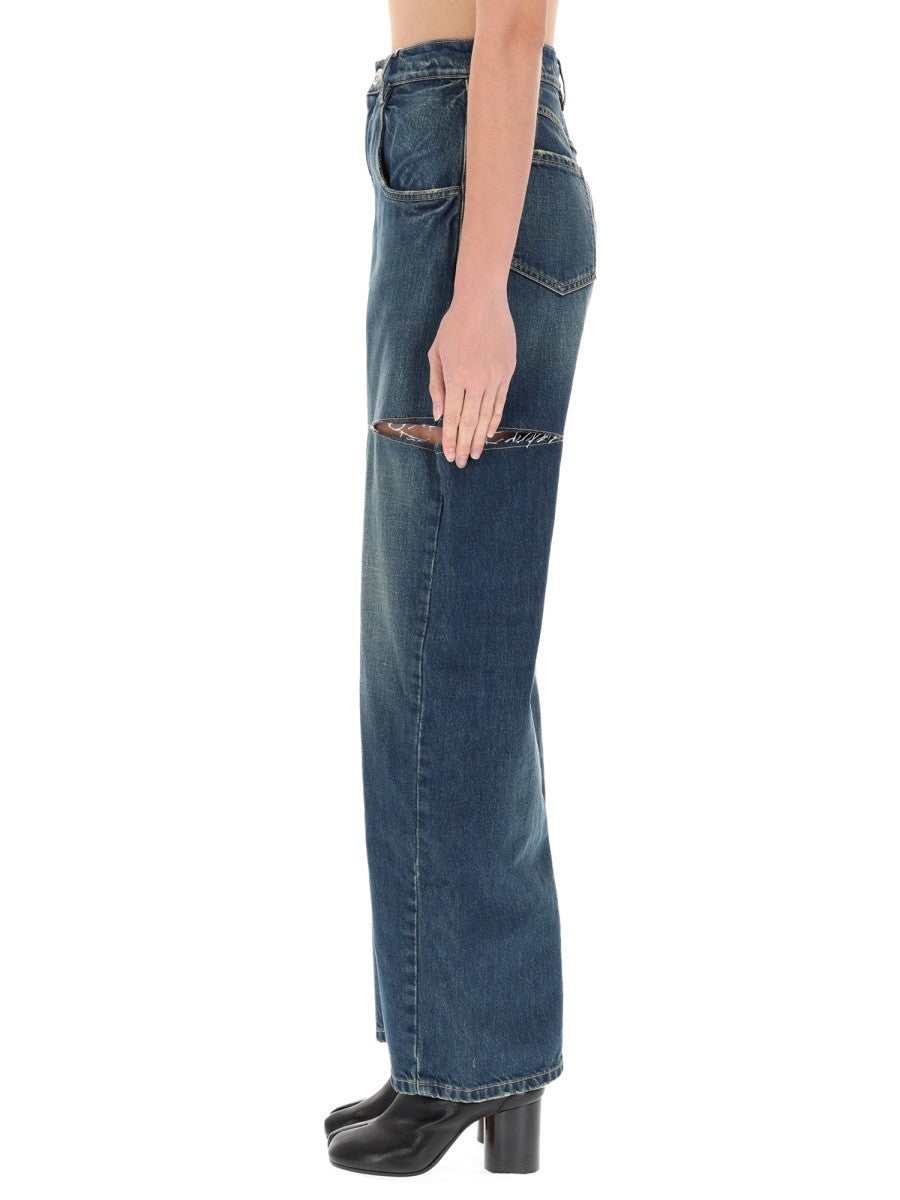 CROPPED JEANS WITH FRAYED HEM