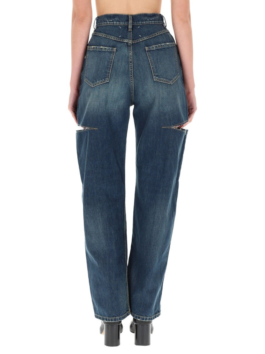 CROPPED JEANS WITH FRAYED HEM