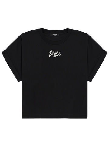 Balmain CROPPED T-SHIRT WITH LOGO