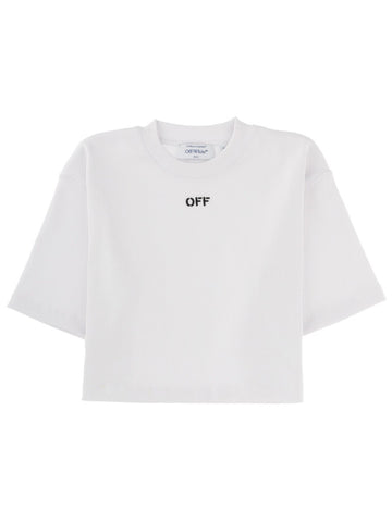 Off White - CROPPED T-SHIRT WITH LOGO cropped-t-shirt-with-logo_4d73b1c6-6e02-444b-90b7-aaf060dc9813