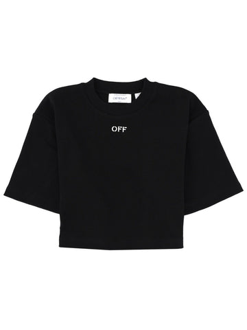 Off White - CROPPED T-SHIRT WITH LOGO cropped-t-shirt-with-logo_6afcfa80-de8b-43b8-bd54-db6fffafafd8