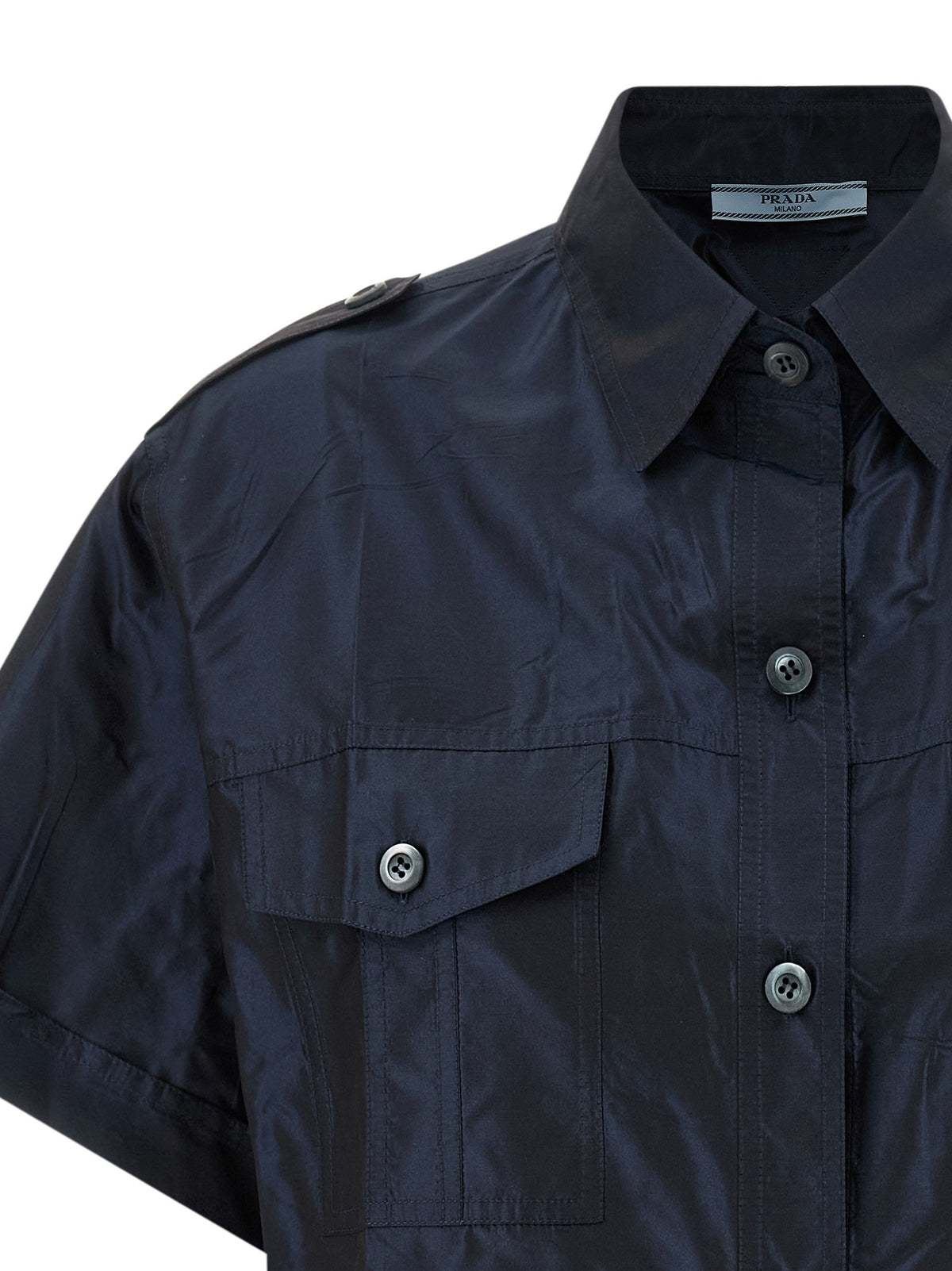 PRADA - Cropped taffeta shirt