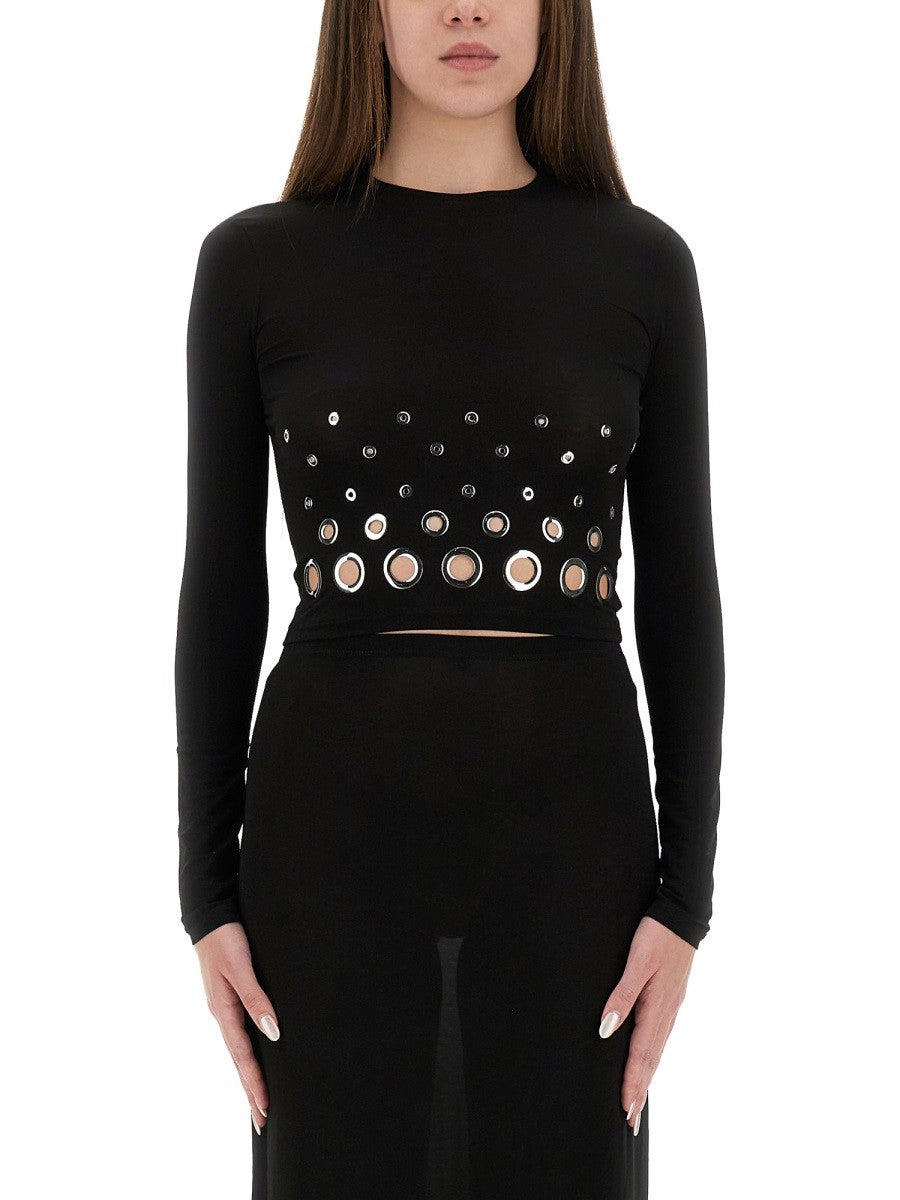 RABANNE RABANNE - CROPPED TOP WITH EYELETS