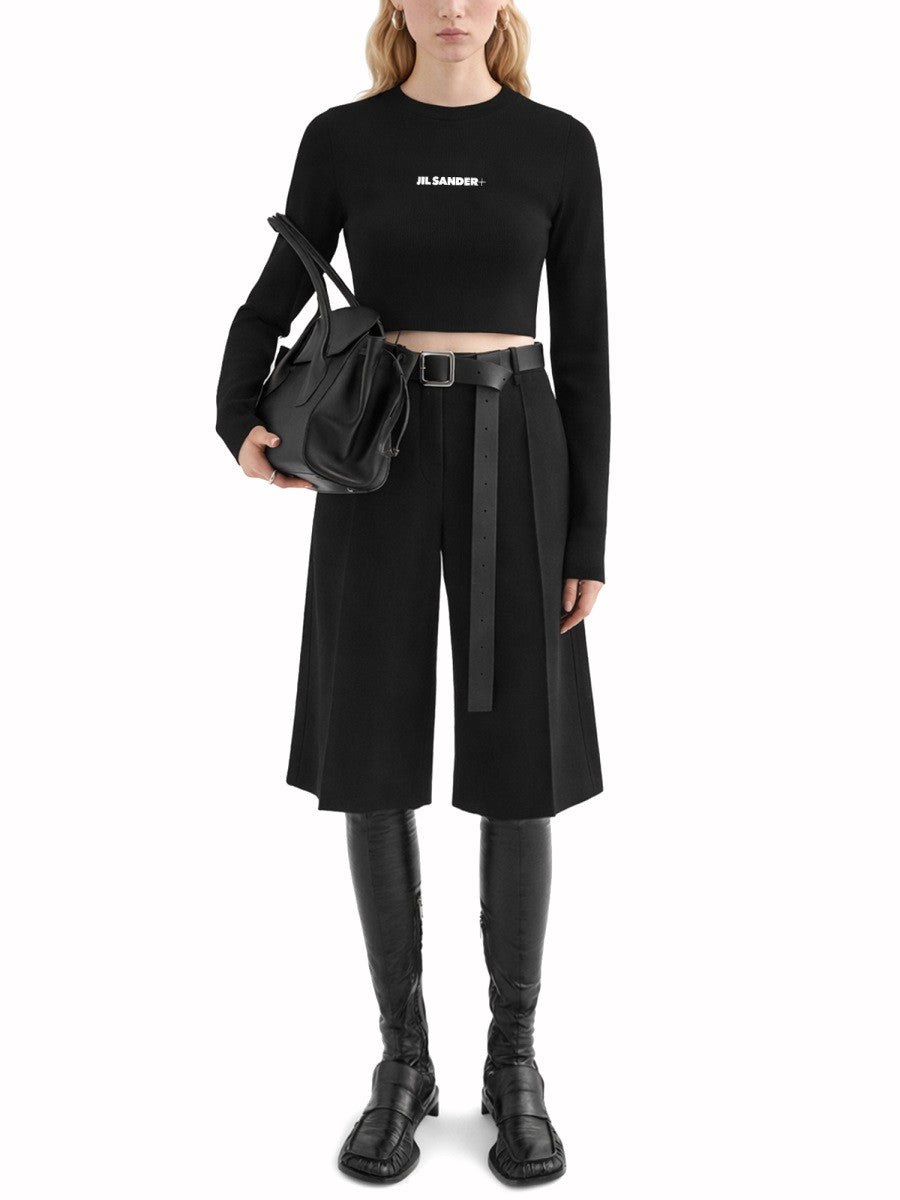 JIL SANDER JIL SANDER - CROPPED TOP WITH LOGO