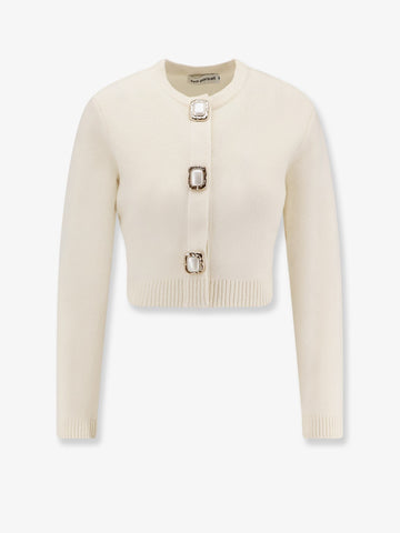 Cropped wool cardigan