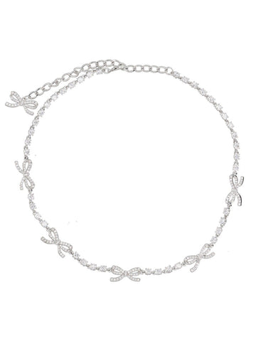 SELF-PORTRAIT "CRYSTAL BOW" NECKLACE