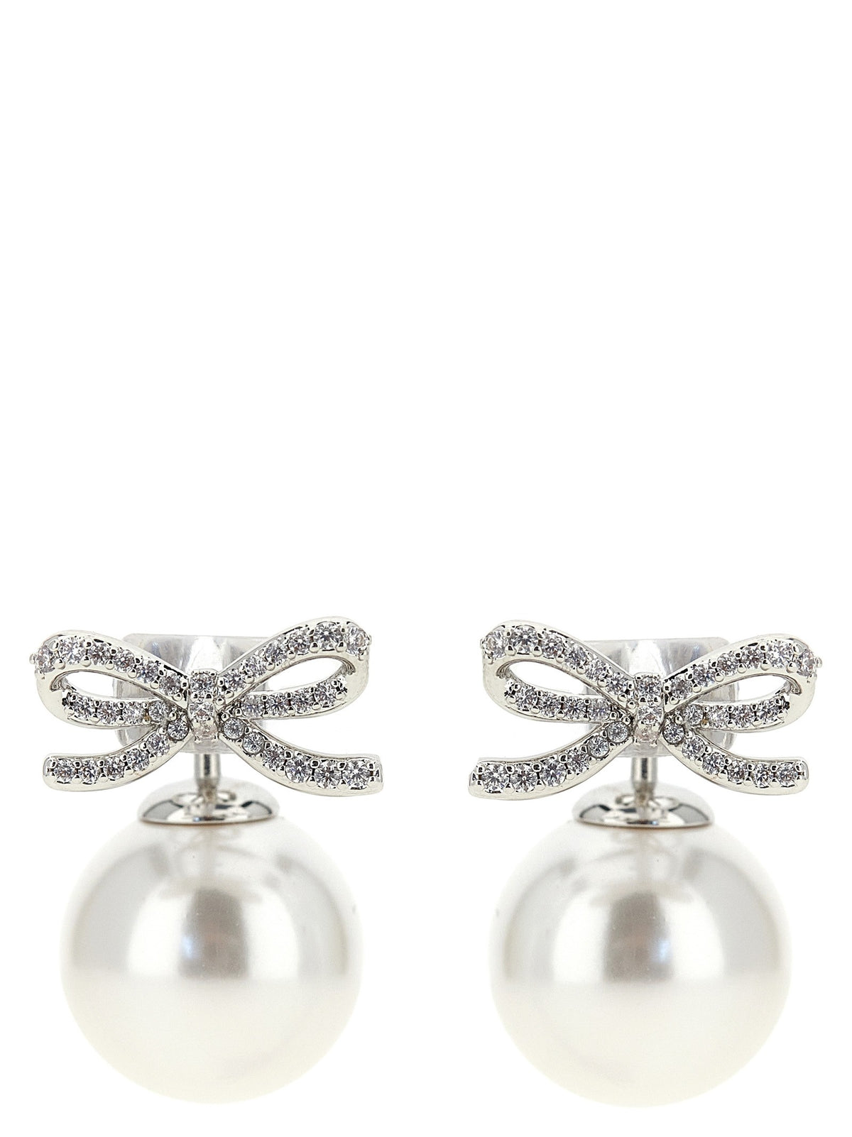 SELF PORTRAIT - 'Crystal Bow Pearl Back' earrings