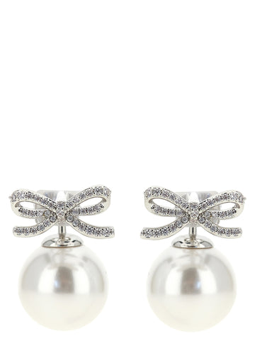 SELF PORTRAIT - 'Crystal Bow Pearl Back' earrings
