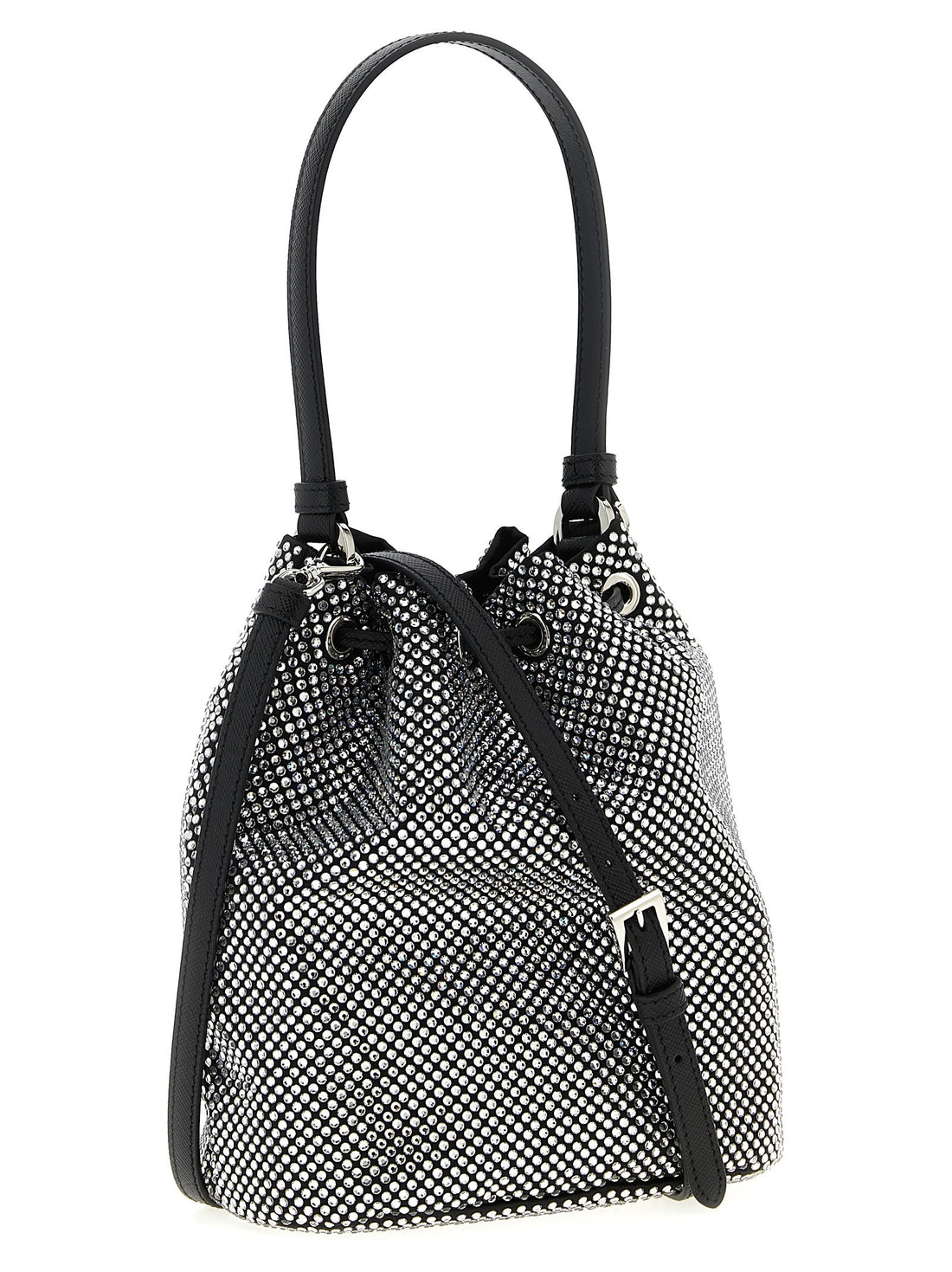 PRADA - 'Crystal' bucket bag gray U