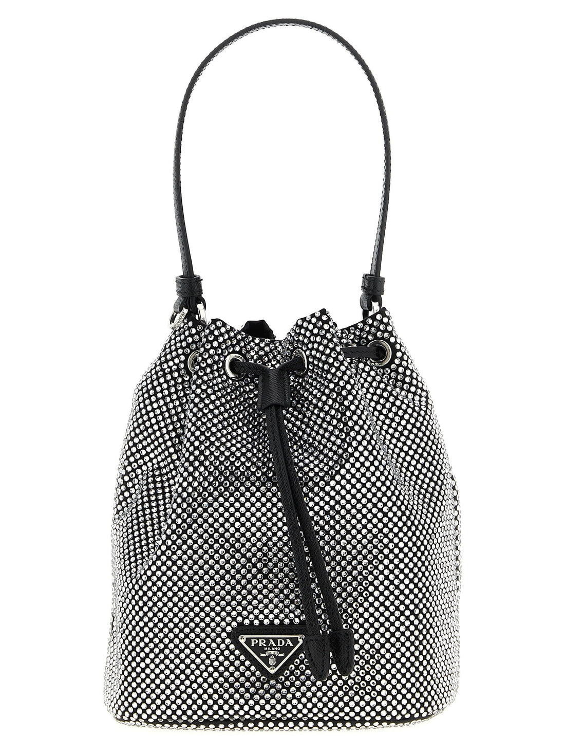 PRADA - 'Crystal' bucket bag gray U