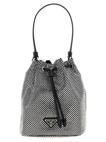 PRADA - 'Crystal' bucket bag gray U