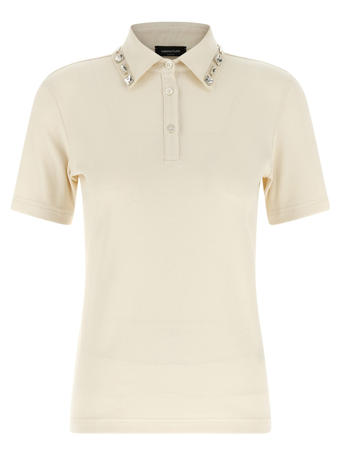 Fabiana Filippi - Crystal collar polo shirt crystal-collar-polo-shirt