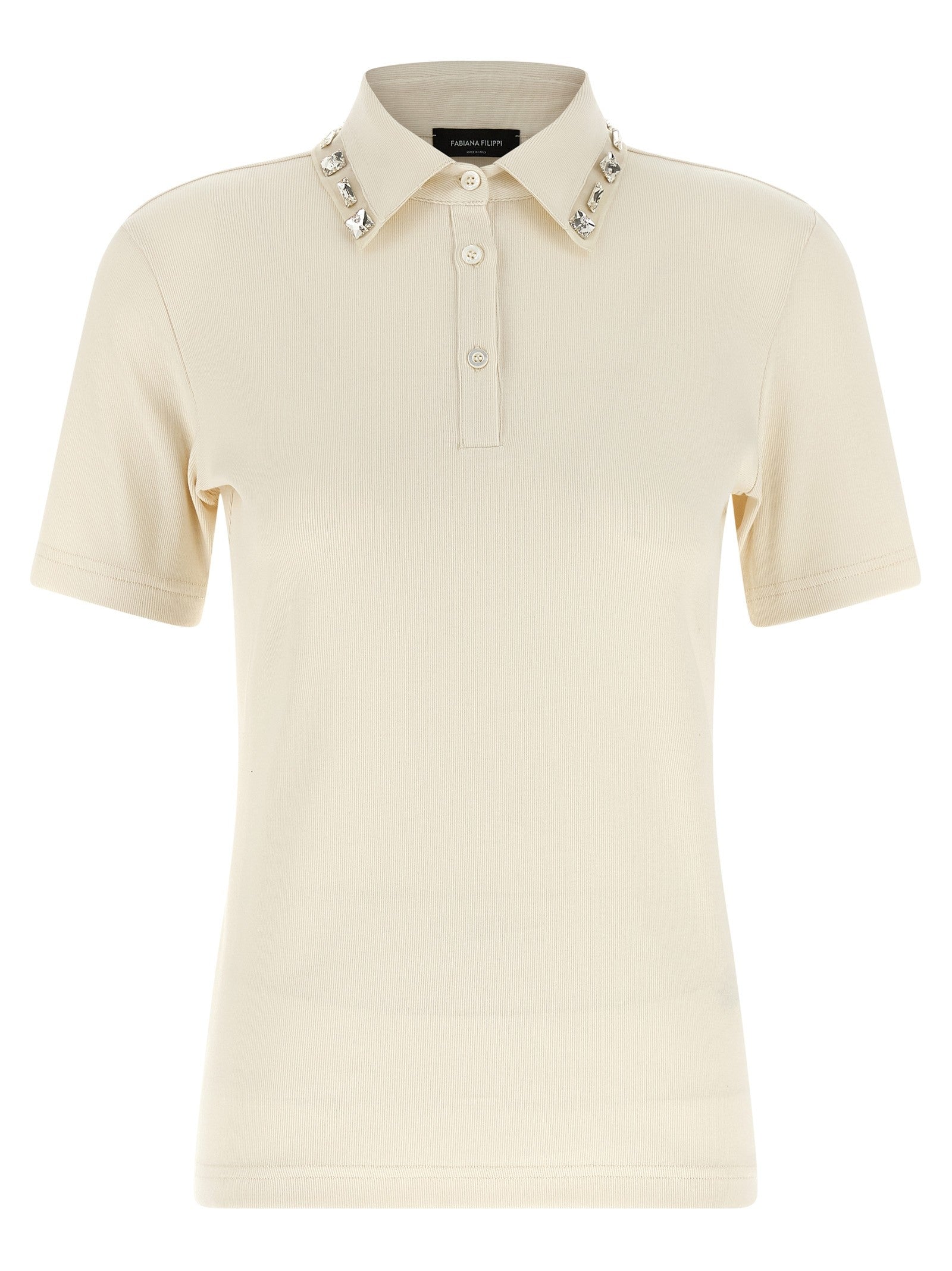 Fabiana Filippi - Crystal collar polo shirt crystal-collar-polo-shirt