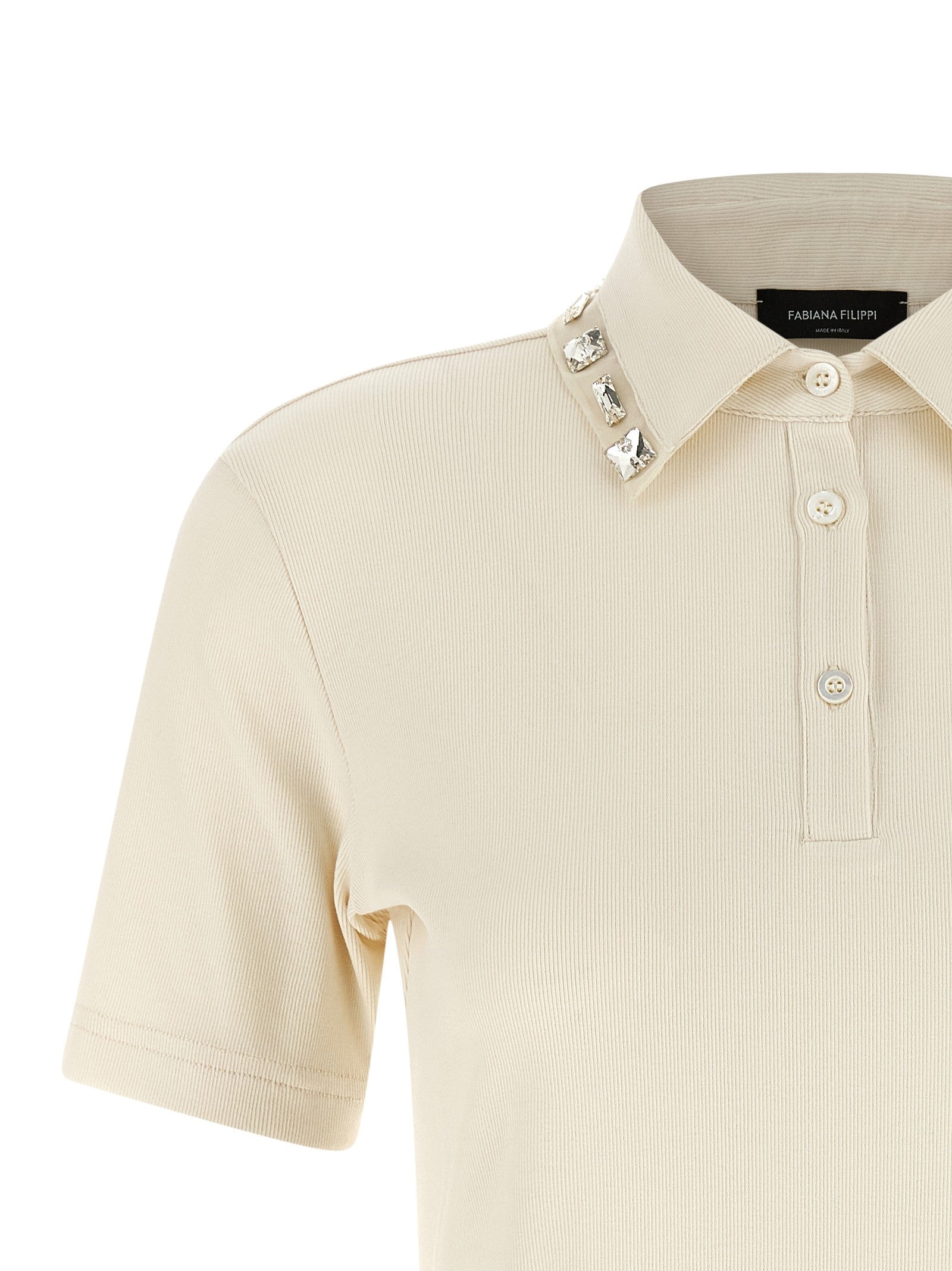 Fabiana Filippi - Crystal collar polo shirt crystal-collar-polo-shirt_faabb233-9b96-4029-ba17-79af96e17d11
