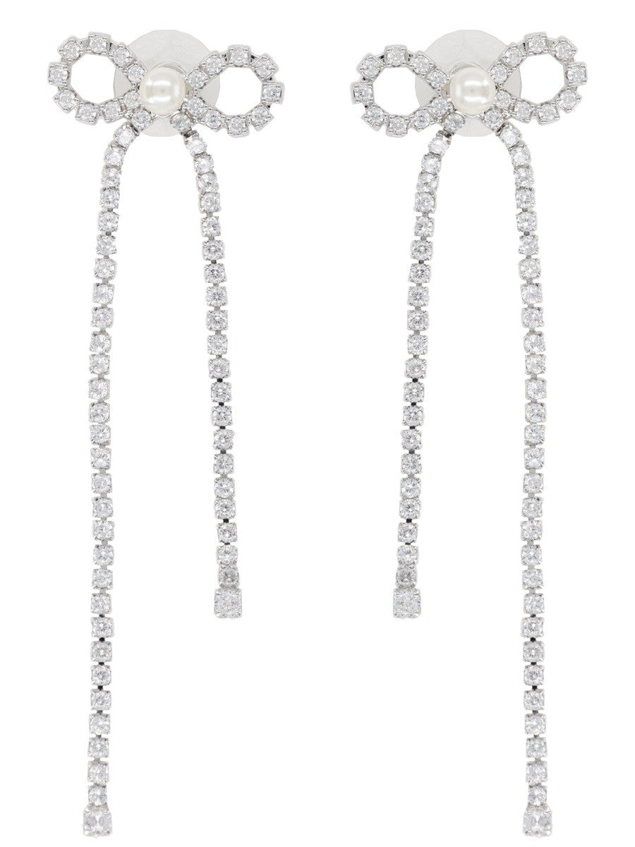 SELF-PORTRAIT "CRYSTAL DROPLET BOW" EARRINGS