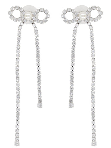 SELF-PORTRAIT "CRYSTAL DROPLET BOW" EARRINGS