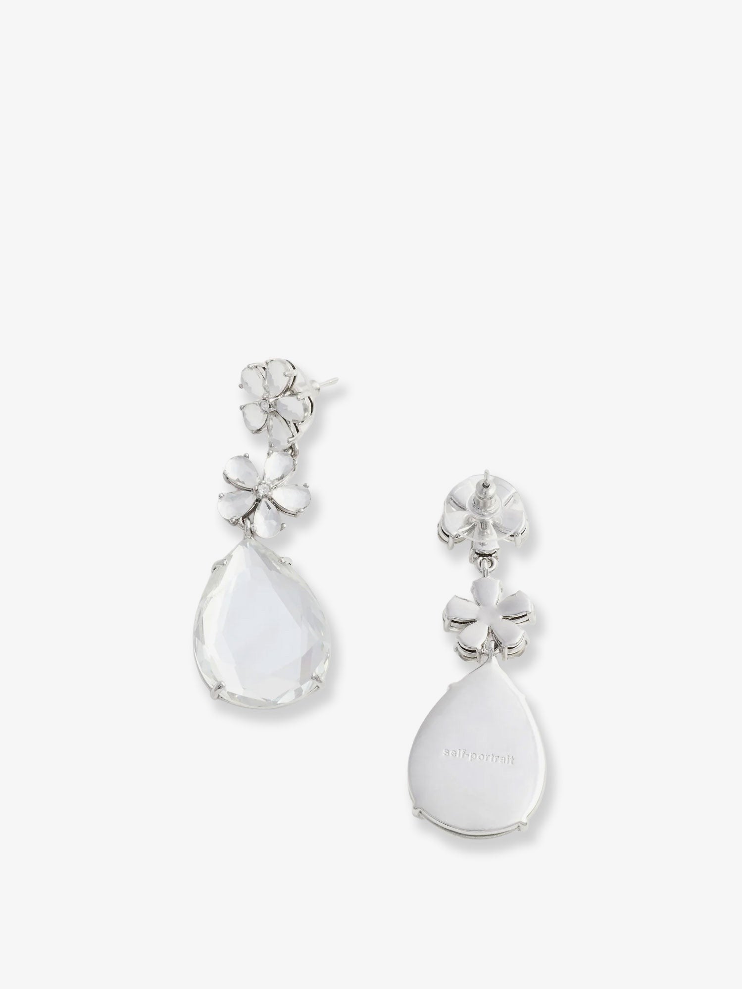 SELF PORTRAIT SELF PORTRAIT - Crystal Flower Tiered Earrings