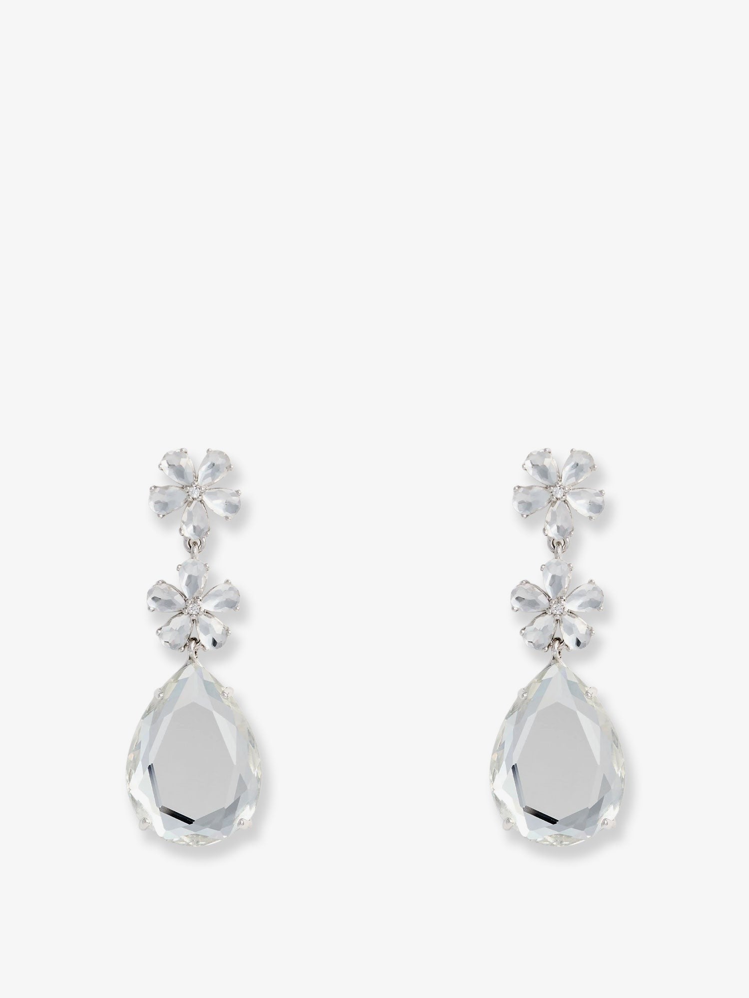 SELF PORTRAIT SELF PORTRAIT - Crystal Flower Tiered Earrings