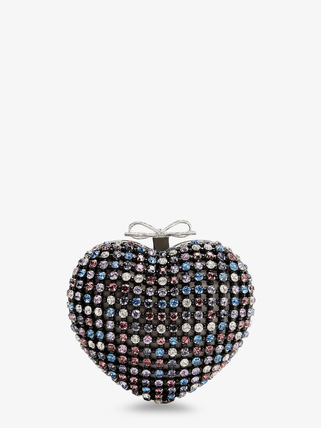 SELF PORTRAIT Crystal heart clutch bag