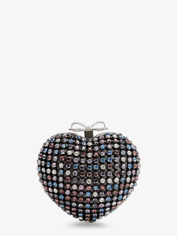 SELF PORTRAIT Crystal heart clutch bag