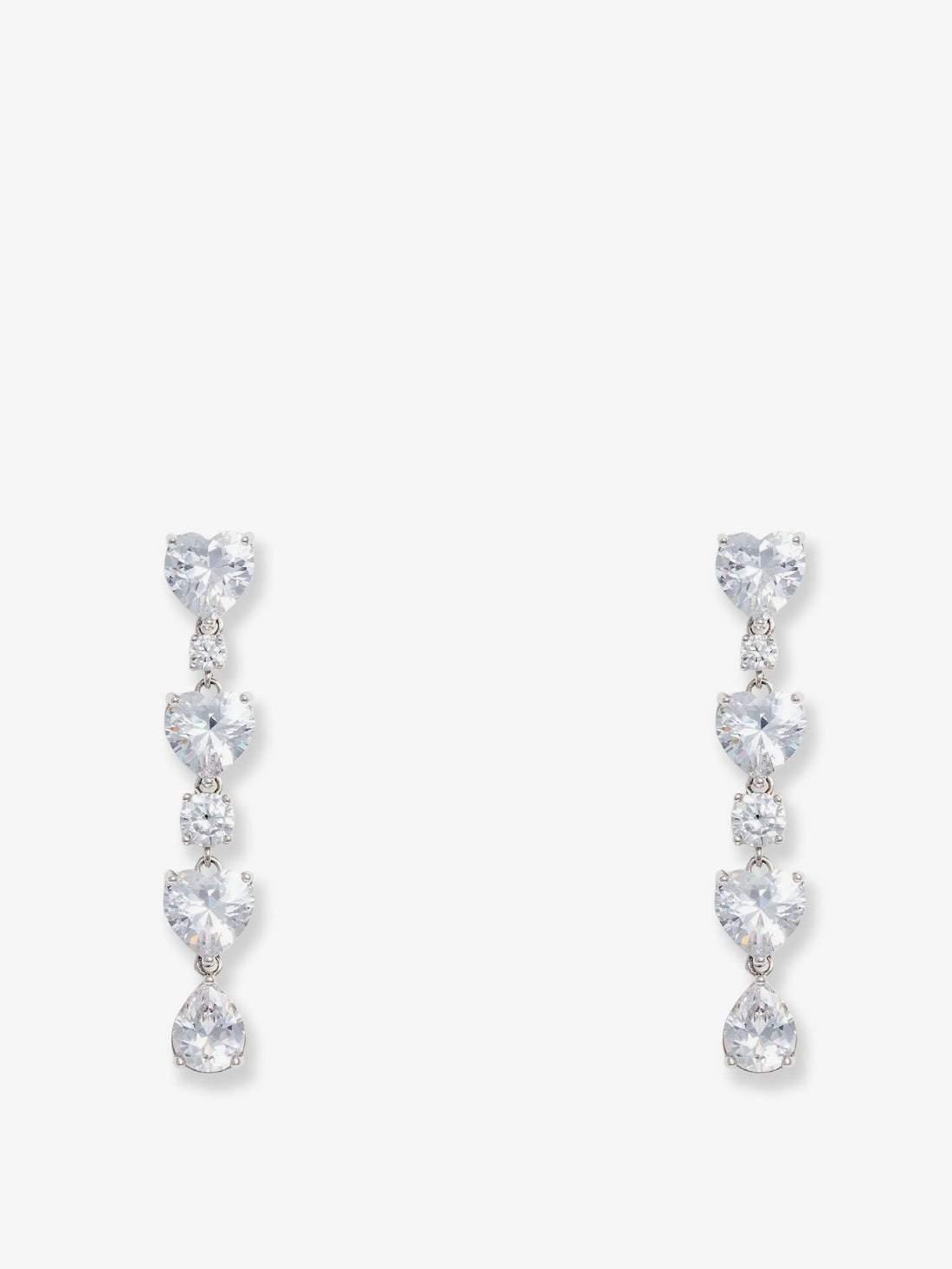 SELF PORTRAIT - Crystal Heart Tiered Earrings crystal-heart-tiered-earrings