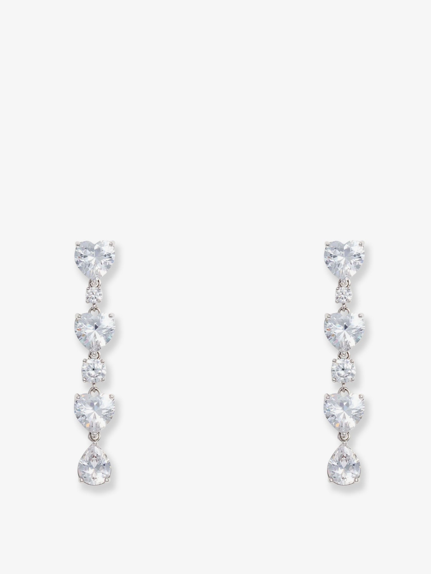 SELF PORTRAIT SELF PORTRAIT - Crystal Heart Tiered Earrings