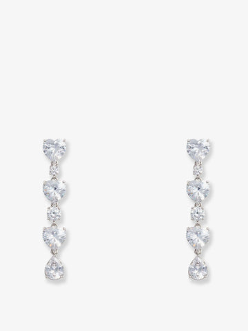 SELF PORTRAIT SELF PORTRAIT - Crystal Heart Tiered Earrings