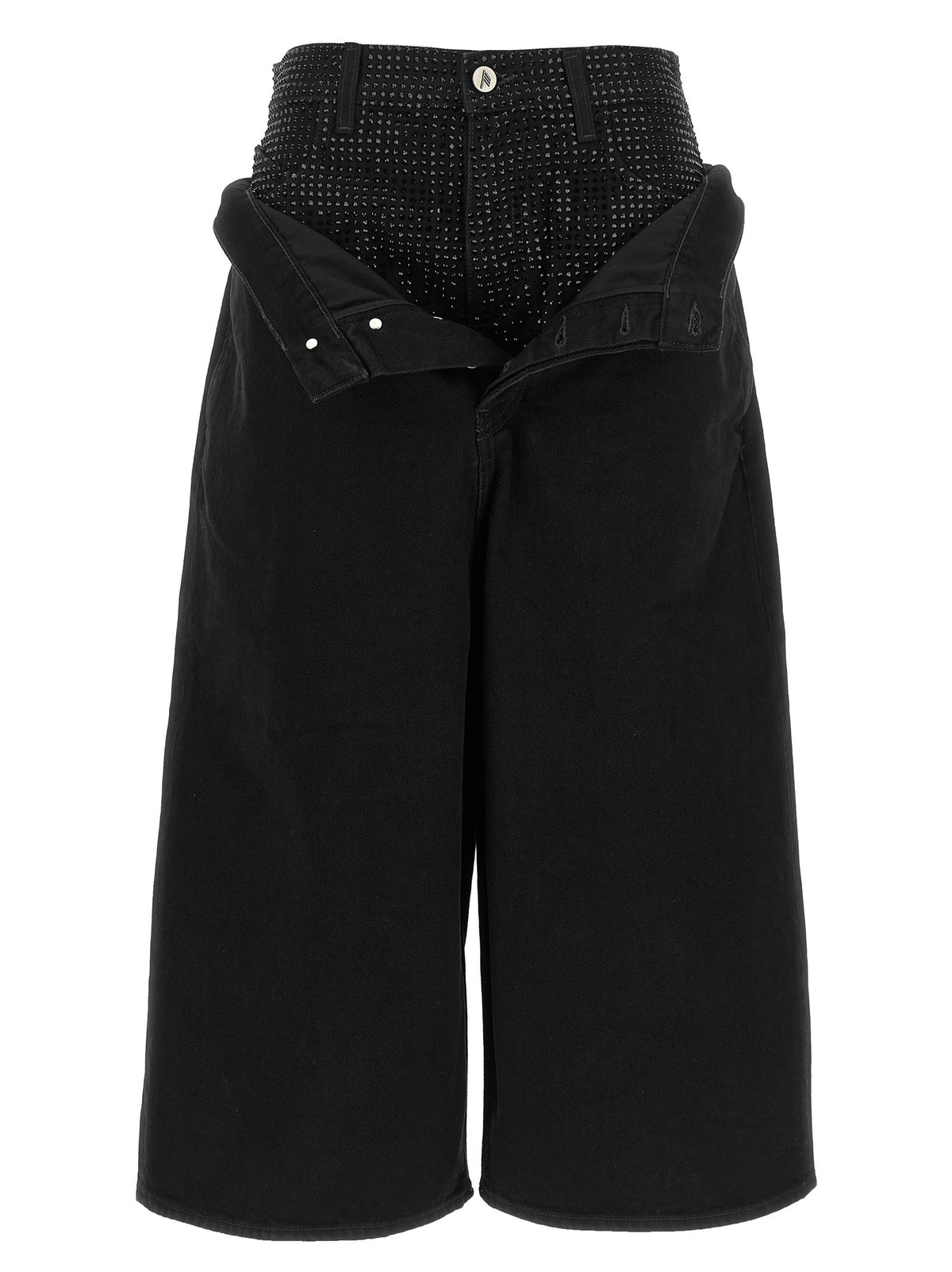 The Attico - Crystal insert jeans Black
