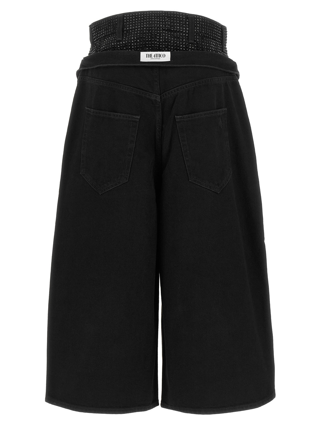 The Attico - Crystal insert jeans Black