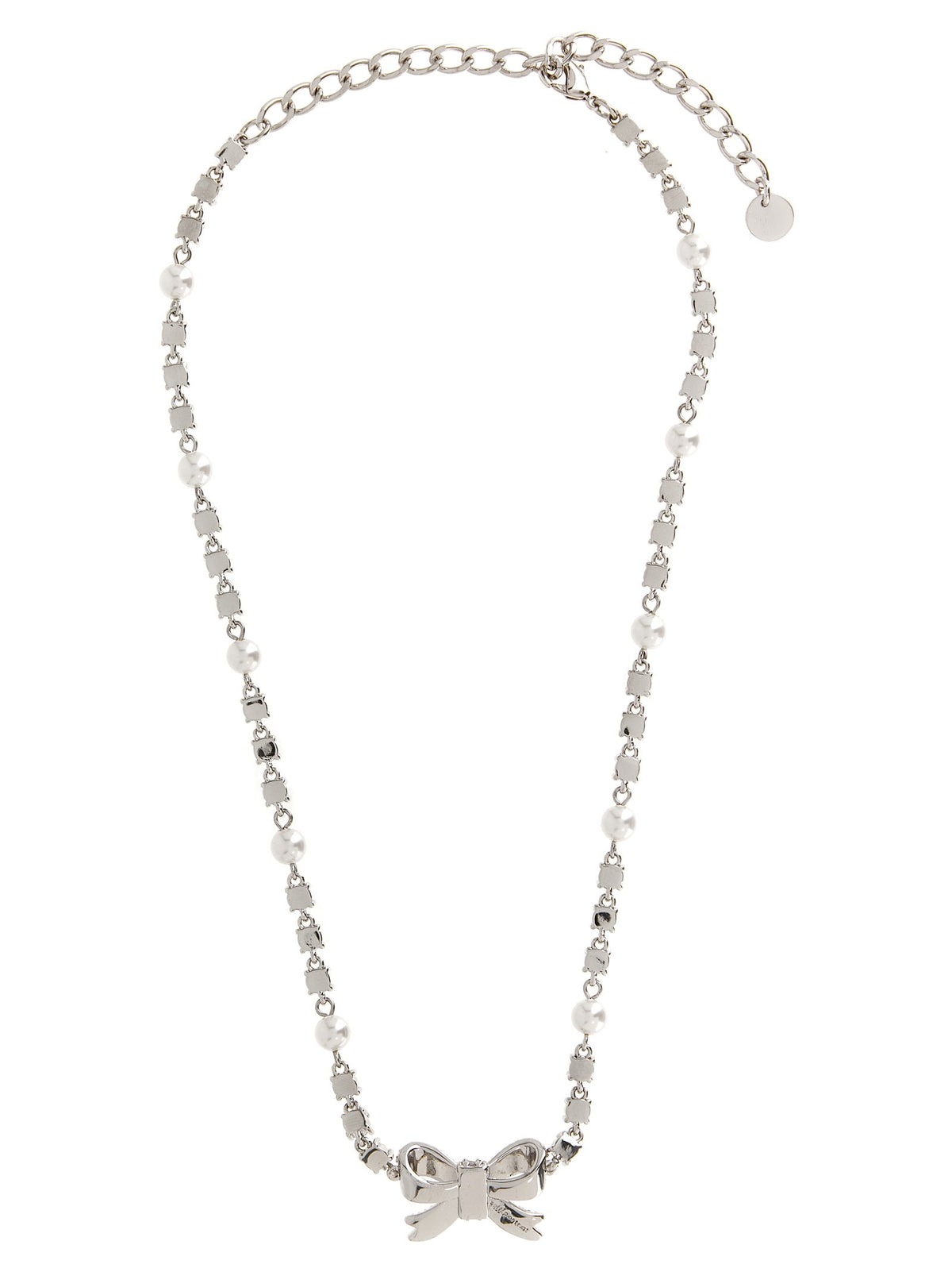 SELF PORTRAIT - 'Crystal Pearl Bow' necklace