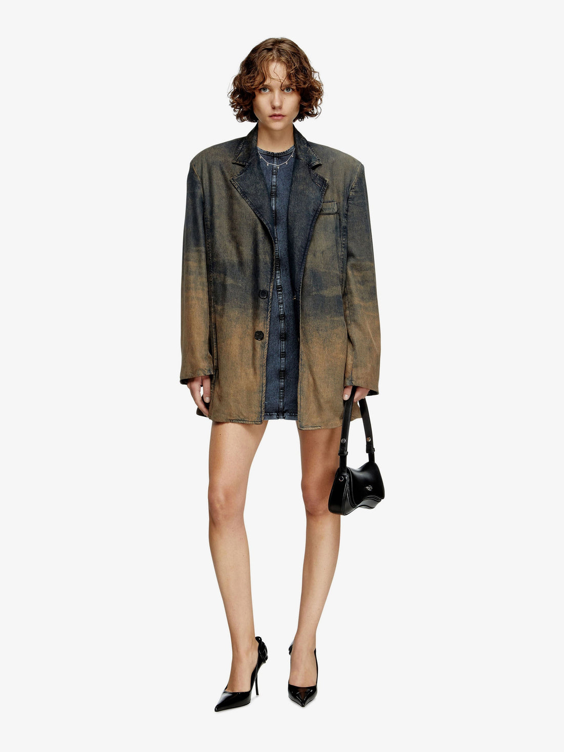 D-Cupsleeves stretch cotton short dress