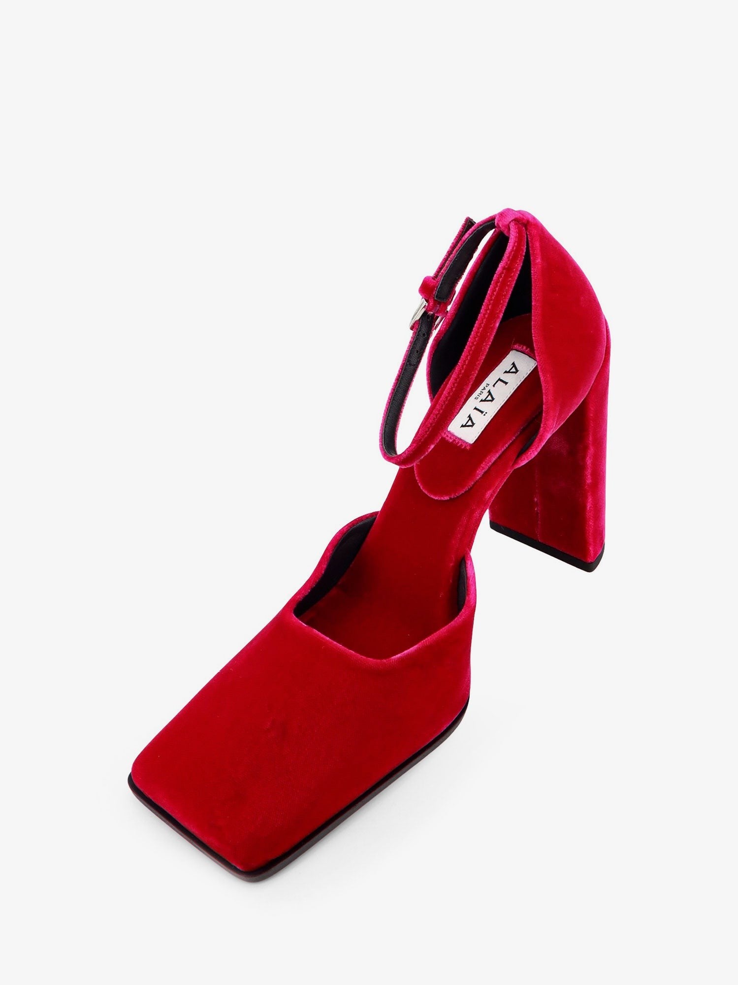 ALAIA - D' Orsay 90 velvet décolleté