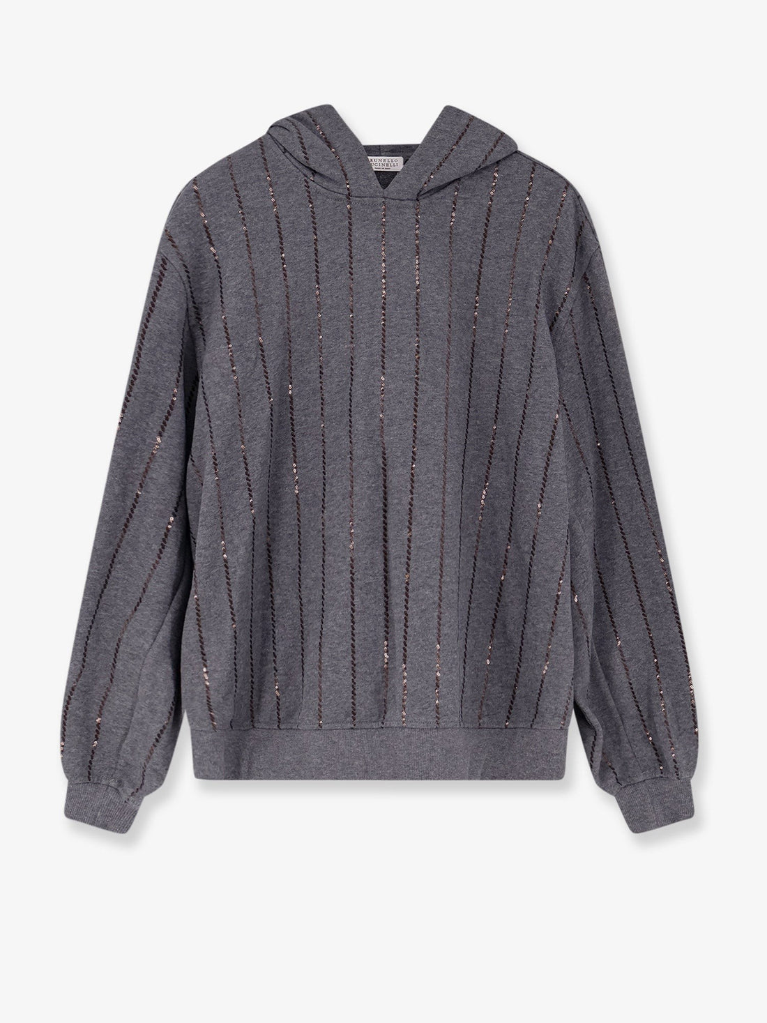 Brunello Cucinelli - Dazzling chalk stripe embroidery cotton sweatshirt dazzling-chalk-stripe-embroidery-cotton-sweatshirt