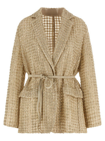 Brunello Cucinelli - 'Dazzling Net Embroidery' organza blazer