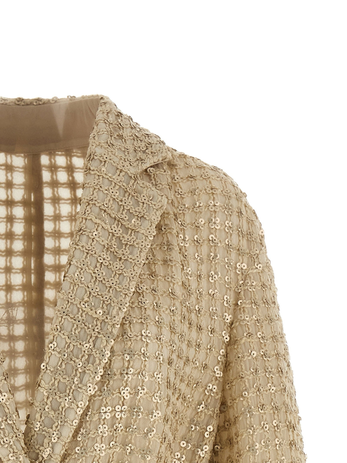 Brunello Cucinelli - 'Dazzling Net Embroidery' organza blazer