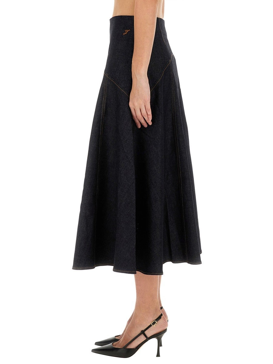 "DE-NÎMES TRIANGLE" DENIM SKIRT