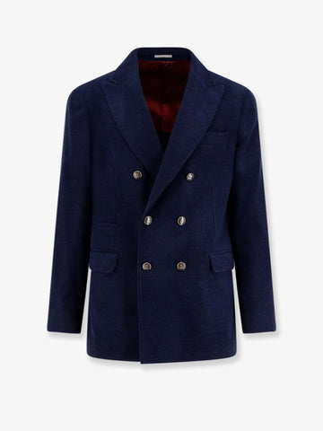 Deconstructed one-and-a-half-breasted corduroy blazer