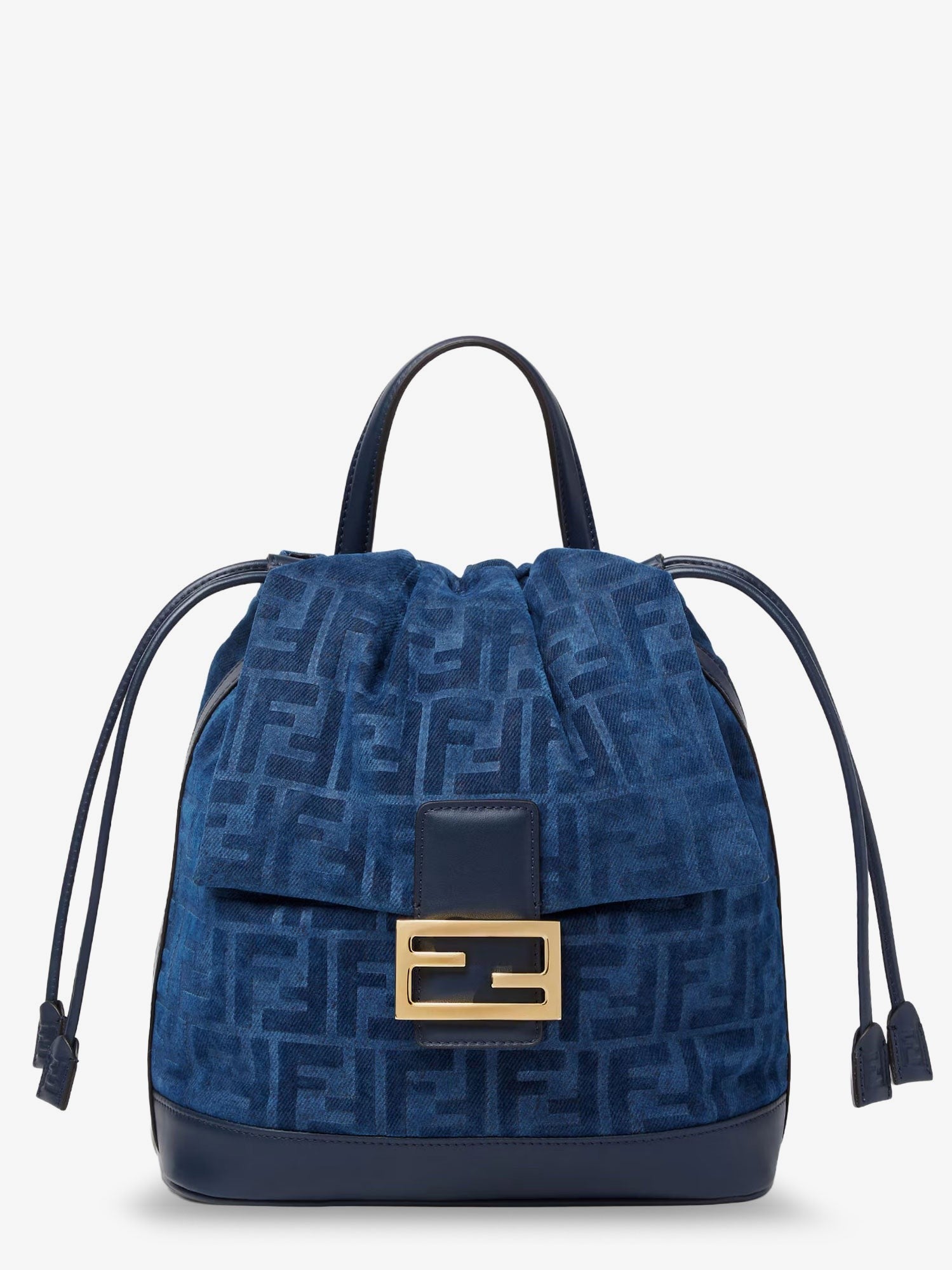 Fendi - Denim backpack with flocked FF detail