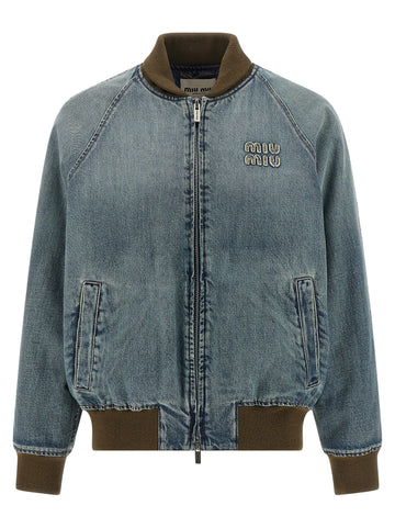 Miu Miu - Denim bomber jacket denim-bomber-jacket