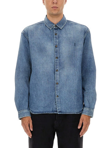 Saint Laurent - DENIM "CASSANDRE" SHIRT