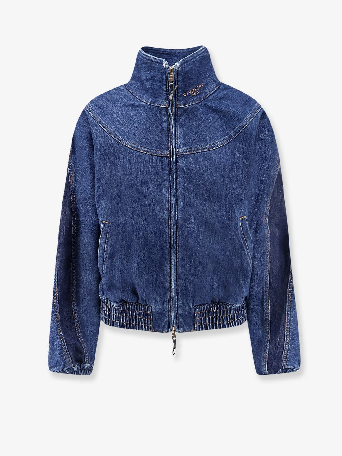 Givenchy - Denim jacket with embroidered lettering logo MEDIUM BLUE