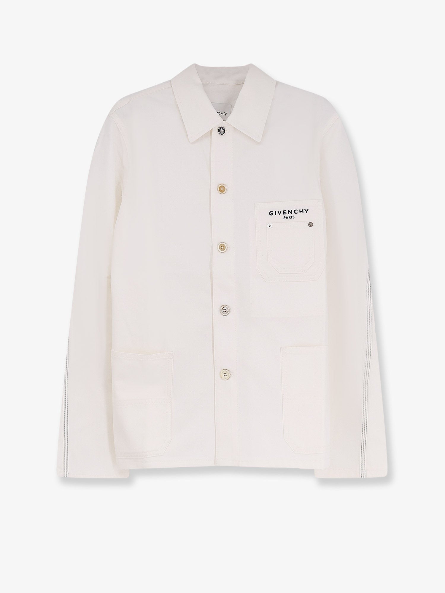 Givenchy - Denim jacket with iconic lettering logo on the front denim-jacket-with-iconic-lettering-logo-on-the-front_f03af8b6-a2e8-4102-ac1e-e2c7172e5230