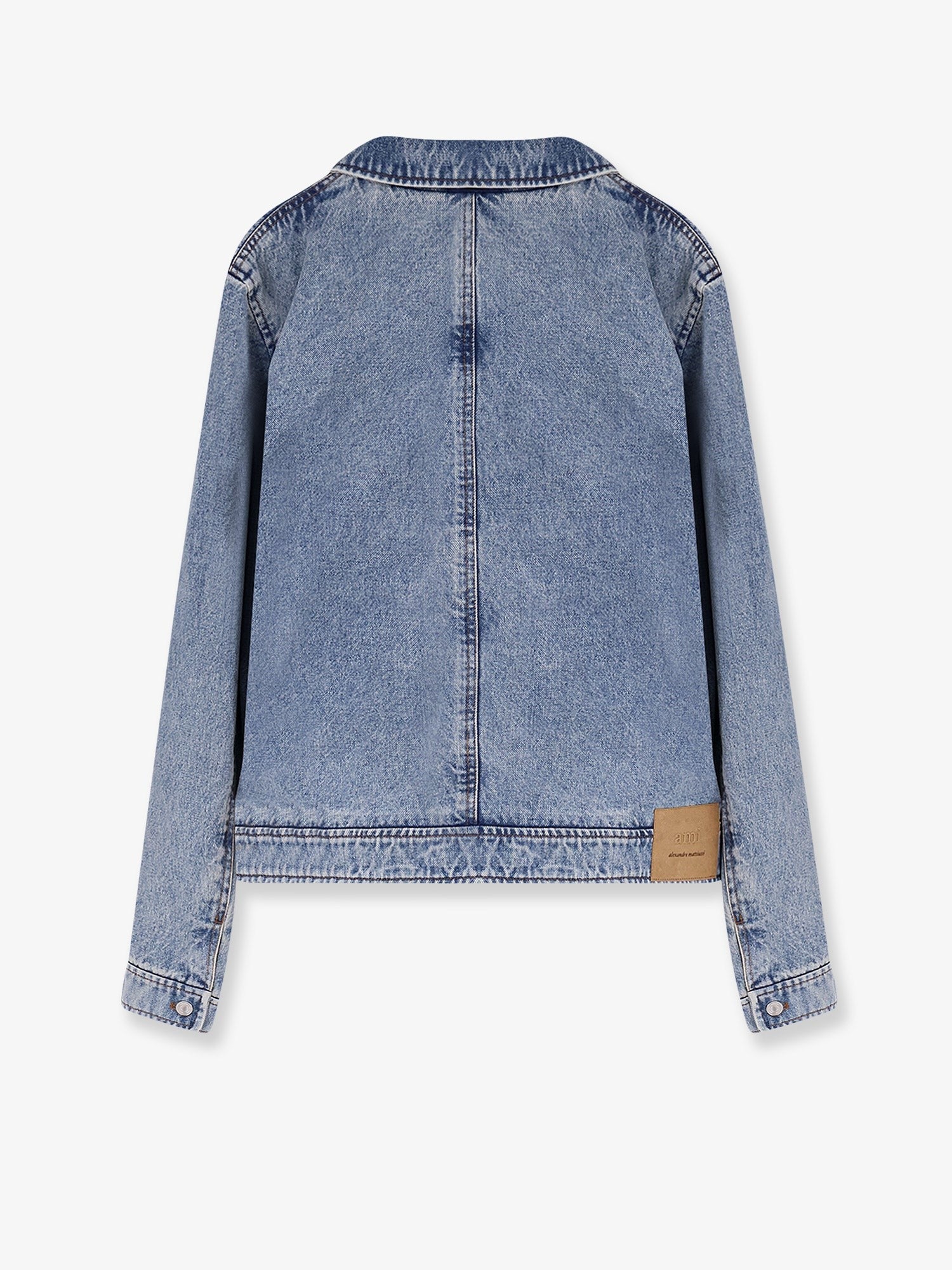 Denim jacket with iconic logo on the front