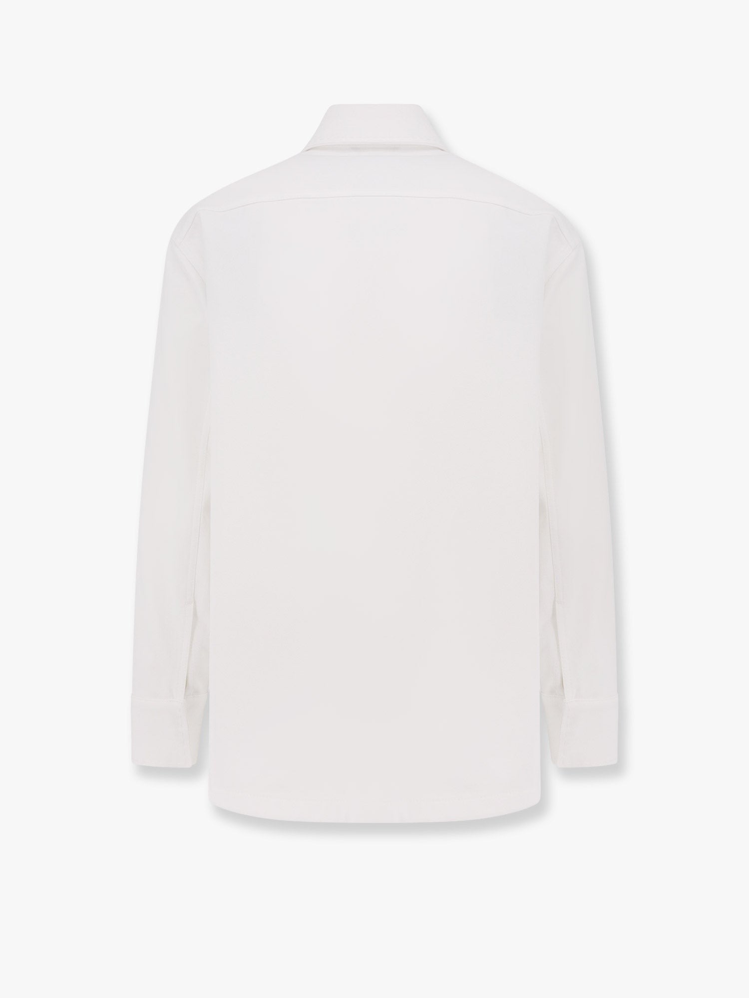 Denim jacket with stitched profiles and ff logo